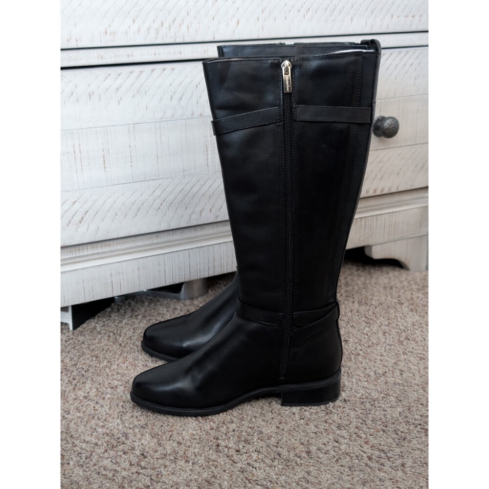 Rockport Harper Black Leather Tall Riding Boots | Size 7.5M | truTECH Comfort - Picture 2 of 7